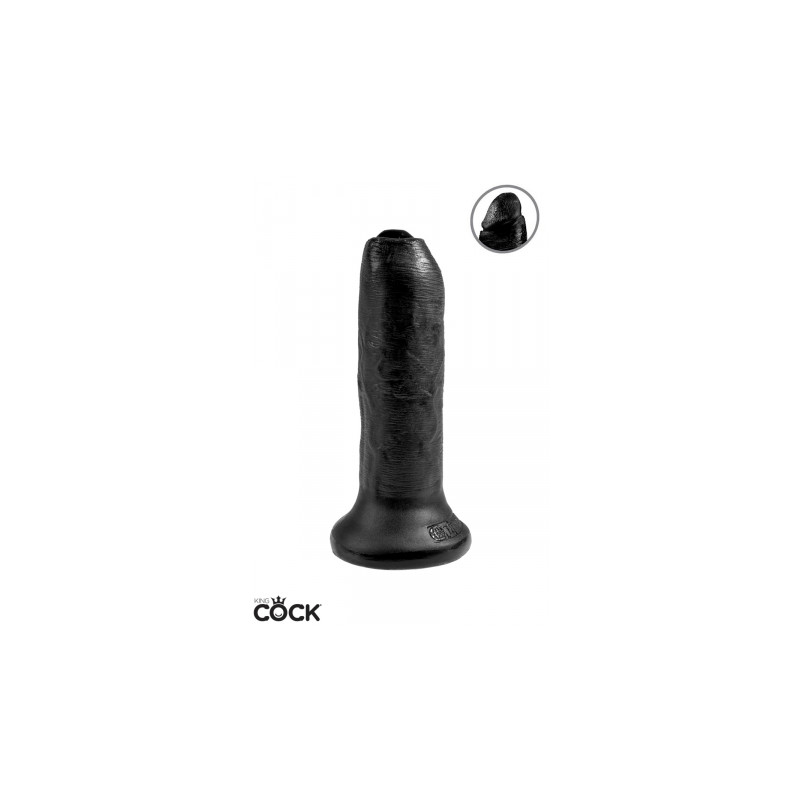 Gode noir 17 5 cm avec prépuce - King Cock Pipedream