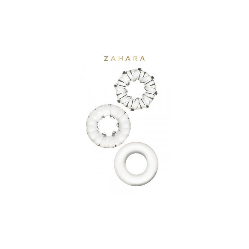 3 Cockrings Strech Rings Clear - Zahara