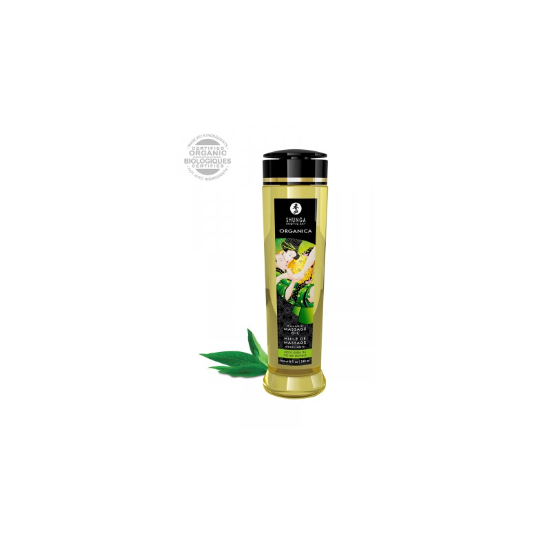 Huile de massage BIO Thé vert exotique - Shunga