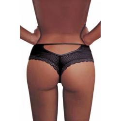 Tanga noir dentelle - Paris Hollywood