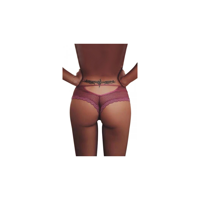 Tanga bordeaux dentelle - Paris Hollywood