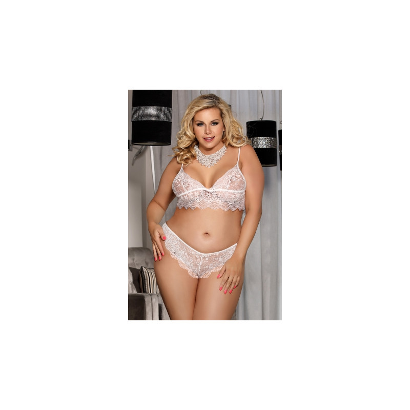 Ensemble dentelle blanc grande taille - Paris Hollywood