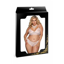 Ensemble dentelle blanc grande taille - Paris Hollywood