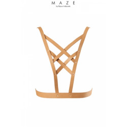 Harnais décolleté croisé marron - Maze