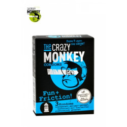 3 Préservatifs Crazy Monkey Fun   Friction