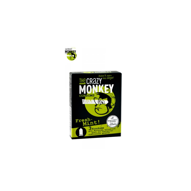 3 Préservatifs Crazy Monkey Menthe Fraiche