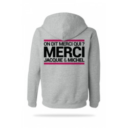 Sweat-shirt Capuche J M gris   taille Small