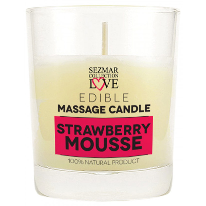 Bougie de massage mousse de fraise 100ml - SEZ046