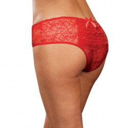 Panty taille basse  ouvert  fronces au dos - DG1300XRED