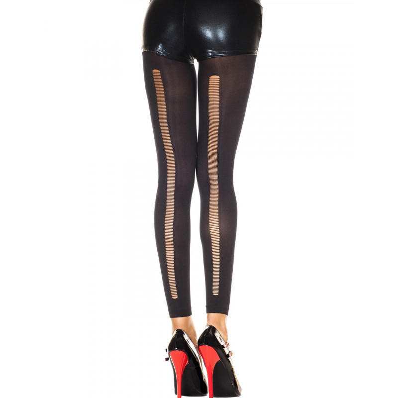 Legging noir fashion et fin ajouré sur l'arrière - MH35241BLK