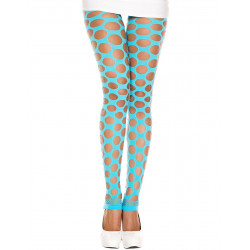 Legging fantaisie bleu turquoise à trous - MH35158TUR