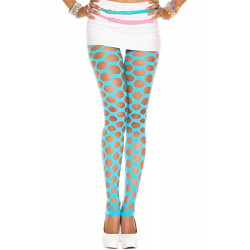 Legging fantaisie bleu turquoise à trous - MH35158TUR