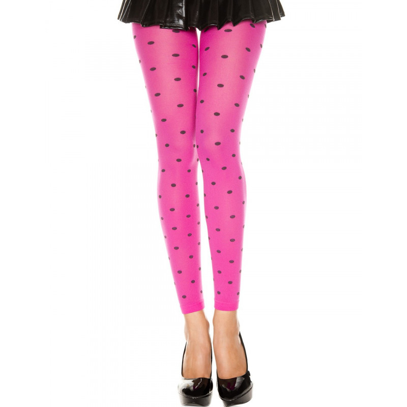 Legging fantaisie rose à pois noirs - MH35218FUB