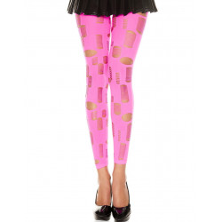 Legging rose fluo ajouré petits et grands trous - MH35472NEP