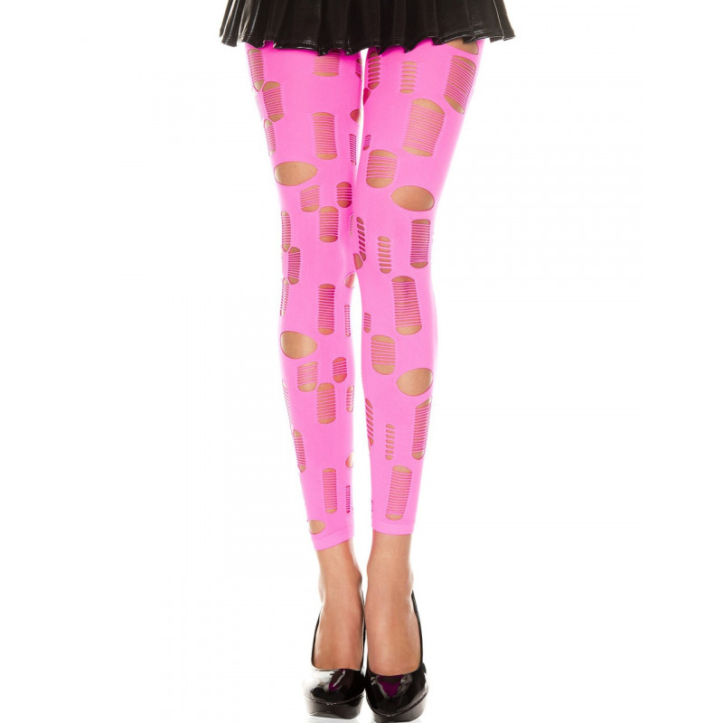 Legging rose fluo ajouré petits et grands trous - MH35472NEP