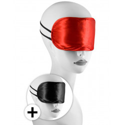 Large masque satin lot de 2 rouge et noir - CC570038