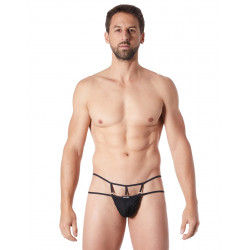 String noir suspendu légère brillance et ornements - LM999-03BLK