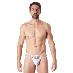 String blanc suspendu légère brillance et ornements - LM999-03WHT