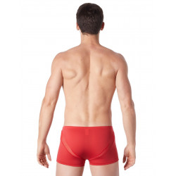 Boxer rouge sexy avec fine résille en V - LM805-67RED