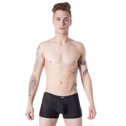 Boxer noir glamour avec fines rayures - LM806-67BLK