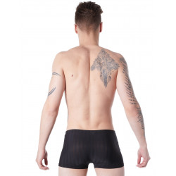 Boxer noir glamour avec fines rayures - LM806-67BLK