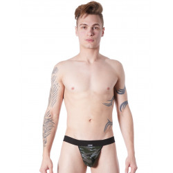 String noir sexy large élastique déco camouflage armée - LM814-57BLK