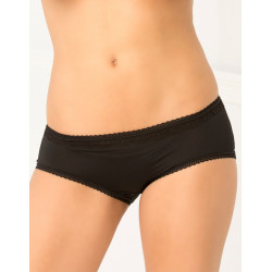 Culotte noire douce fesses ajourées dentelle et noeud - REN1114-BLK