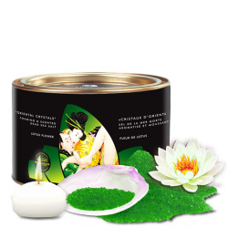 Sels de bain moussant bio de la mer morte Fleur de Lotus avec bougie flottante - CC6702