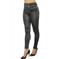 Legging noir effet jean délavé - FD1015