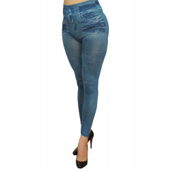 Legging bleu effet jean usé - FD1014