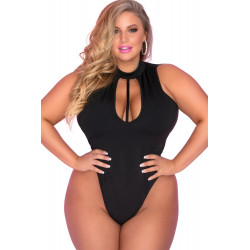 Body string noir grande taille tour de cou - PLK20017X-BLK