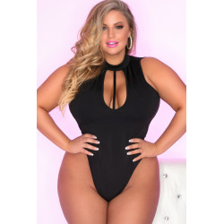 Body string noir grande taille tour de cou - PLK20017X-BLK