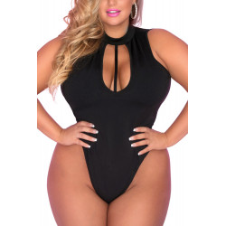 Body string noir grande taille tour de cou - PLK20017X-BLK