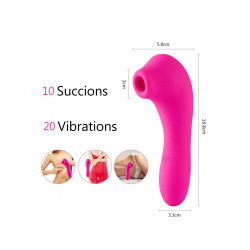 Vibromasseur stimulateur à succion rose 20 programmes USB - CR-CAV013