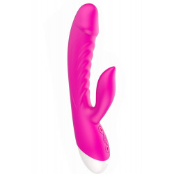 Vibromasseur rabbit rose chauffant 10 programmes USB - CR-CAV019