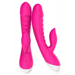 Vibromasseur rabbit rose chauffant 10 programmes USB - CR-CAV019