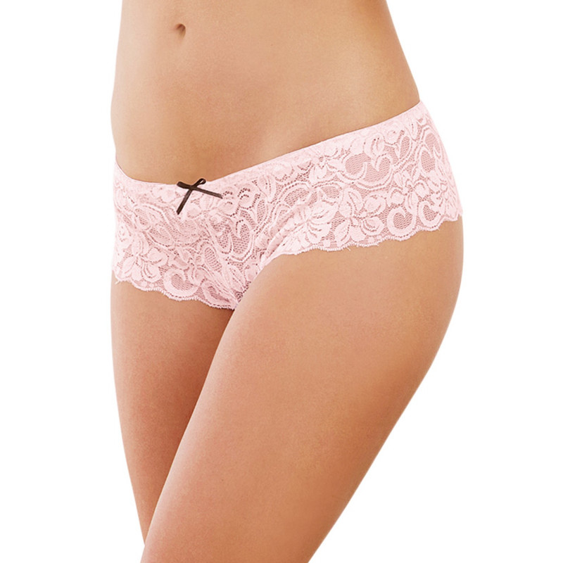 Shorty ouvert vieux rose court en dentelle - DG7177VPK