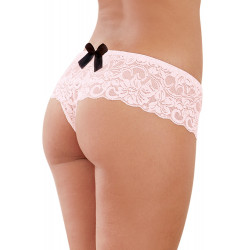 Shorty ouvert vieux rose court en dentelle - DG7177VPK