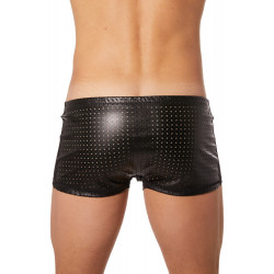 Boxer noir maille et brillance ajourée - LM902-67BLK