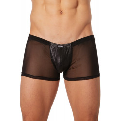 Boxer noir transparence et effet reptile - LM903-67BLK