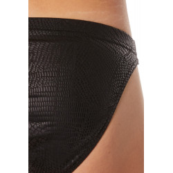 Slip brief noir transparence et effet reptile - LM903-61BLK