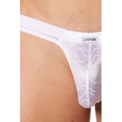 Slip brief blanc vagues satinées et fine maille - LM904-61WHT