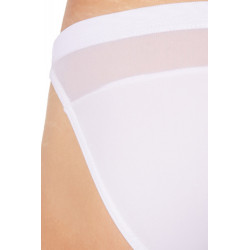 Slip brief blanc vagues satinées et fine maille - LM904-61WHT