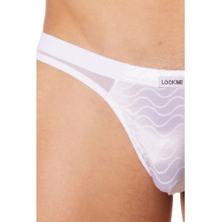 String blanc vagues satinées et fine maille - LM904-57WHT