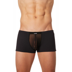 Boxer noir finement ajouré et transparence - LM905-67BLK