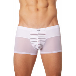 Boxer blanc rayé opaque et transparent - LM906-67WHT