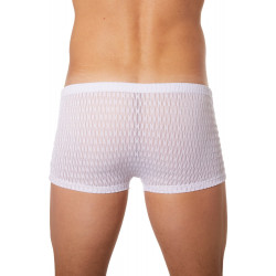 Boxer blanc chic motifs effet diamant - LM910-67WHT