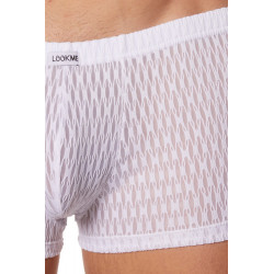 Boxer blanc chic motifs effet diamant - LM910-67WHT