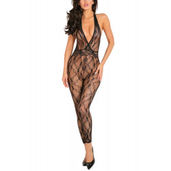 Bodystocking décolleté profond croisé - REN7066-BLK