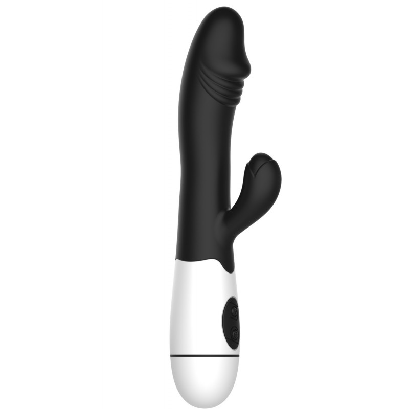 Vibromasseur rabbit noir avec gland 30 programmes - CR-VA001BLK